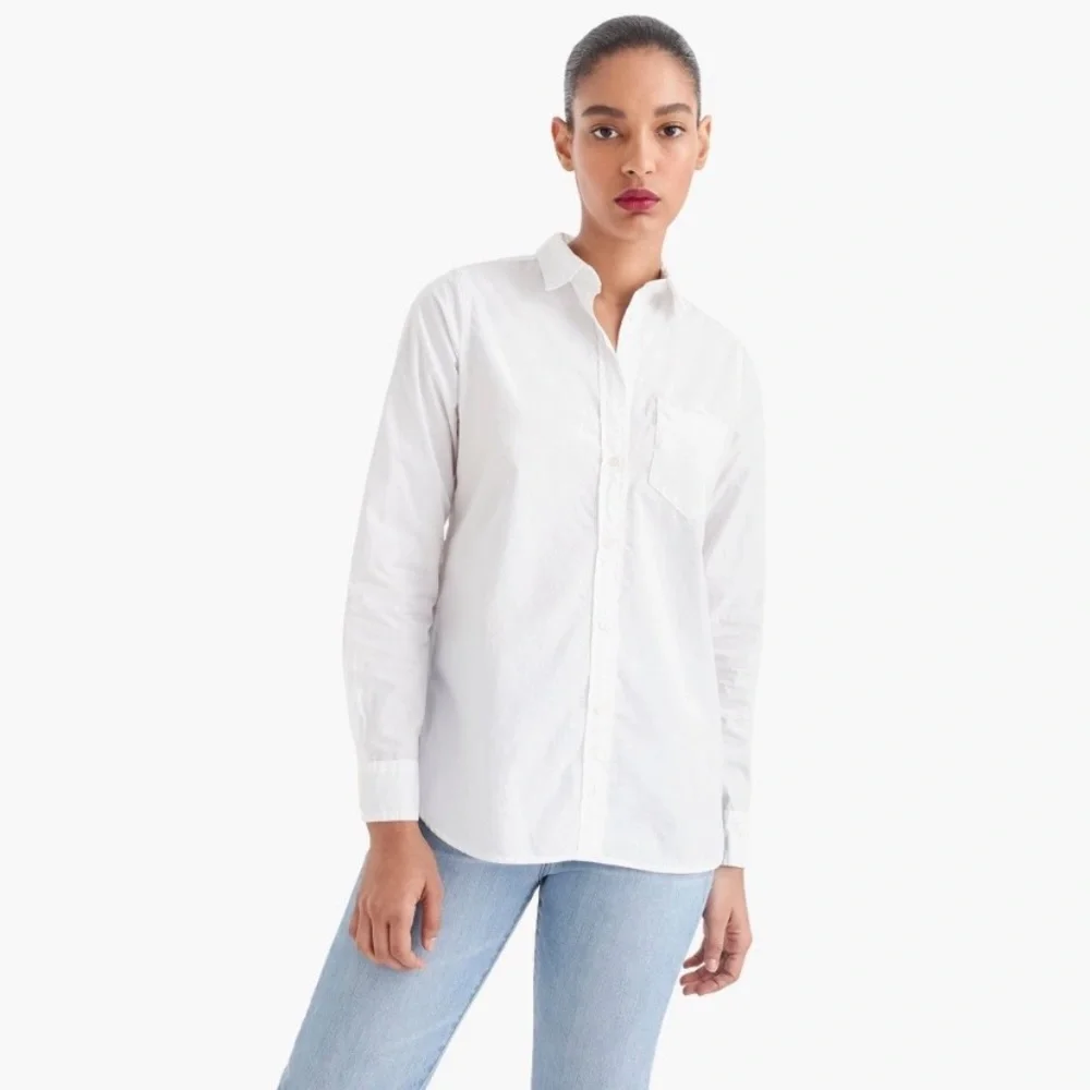 NWT J. Crew Classic Fit Boy Cut Cotton Poplin Button-down Business Casual Shirt - Picture 2 of 6